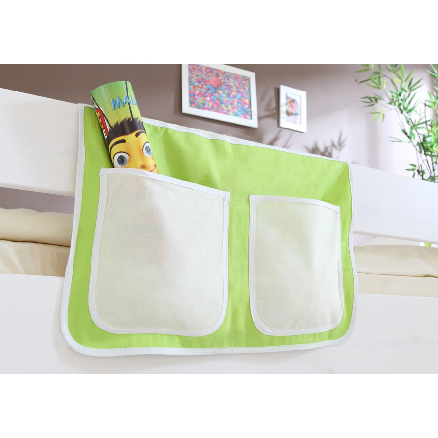 TICAA Kinder Bett-Tasche für Hochbett und Etagenbett Beige-Grün