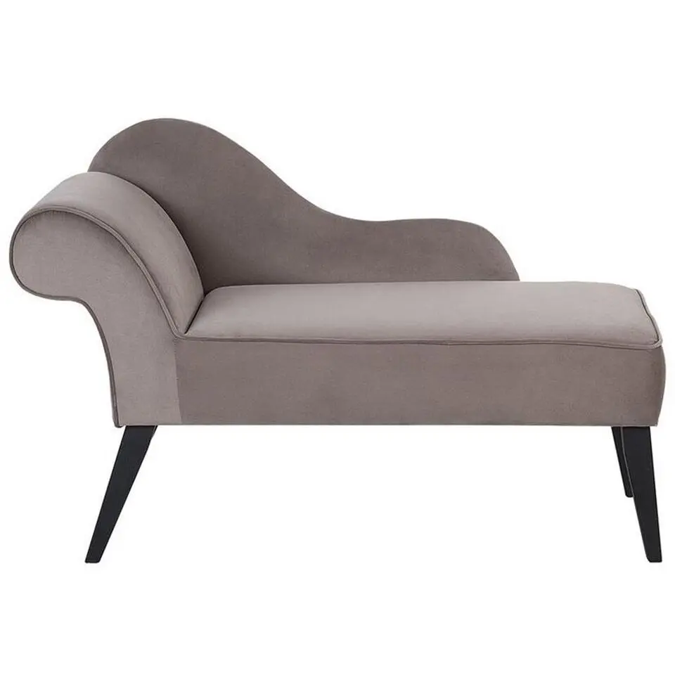 BIARRITZ - Chaise longue - Grijs - Linkerzijde - Fluweel