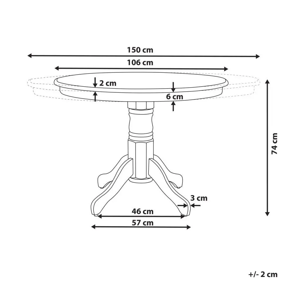 AKRON - Uitschuifbare eettafel - Zwart - 106/150 x 106 cm - MDF