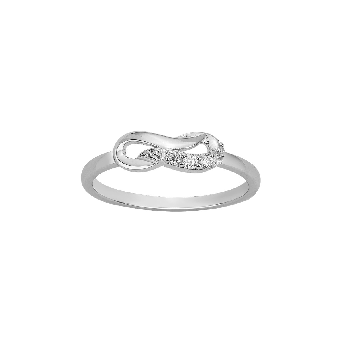 Bague en Argent avec oxyde de zirconium blanc