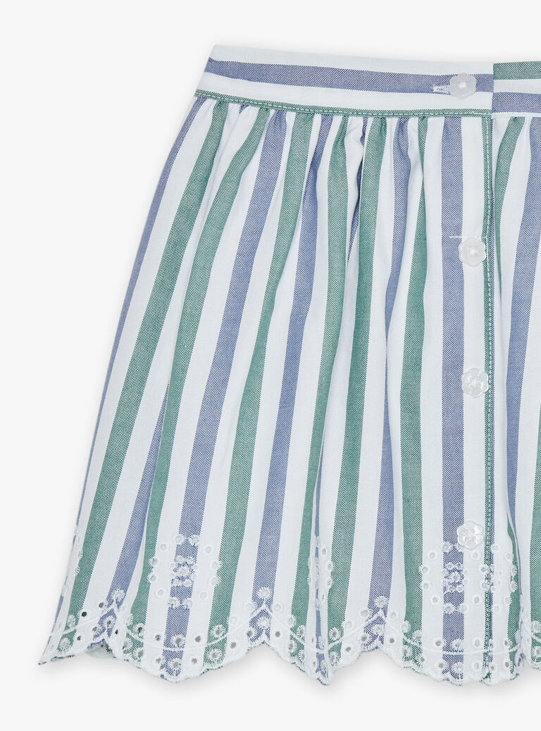 Jupe à rayures bleu et vert