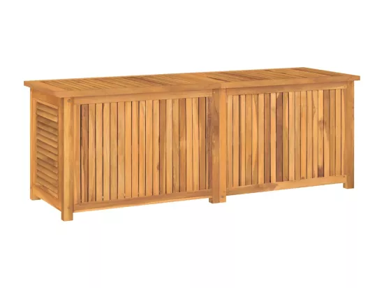 Boîte de rangement jardin et sac 150x50x53 cm bois massif teck