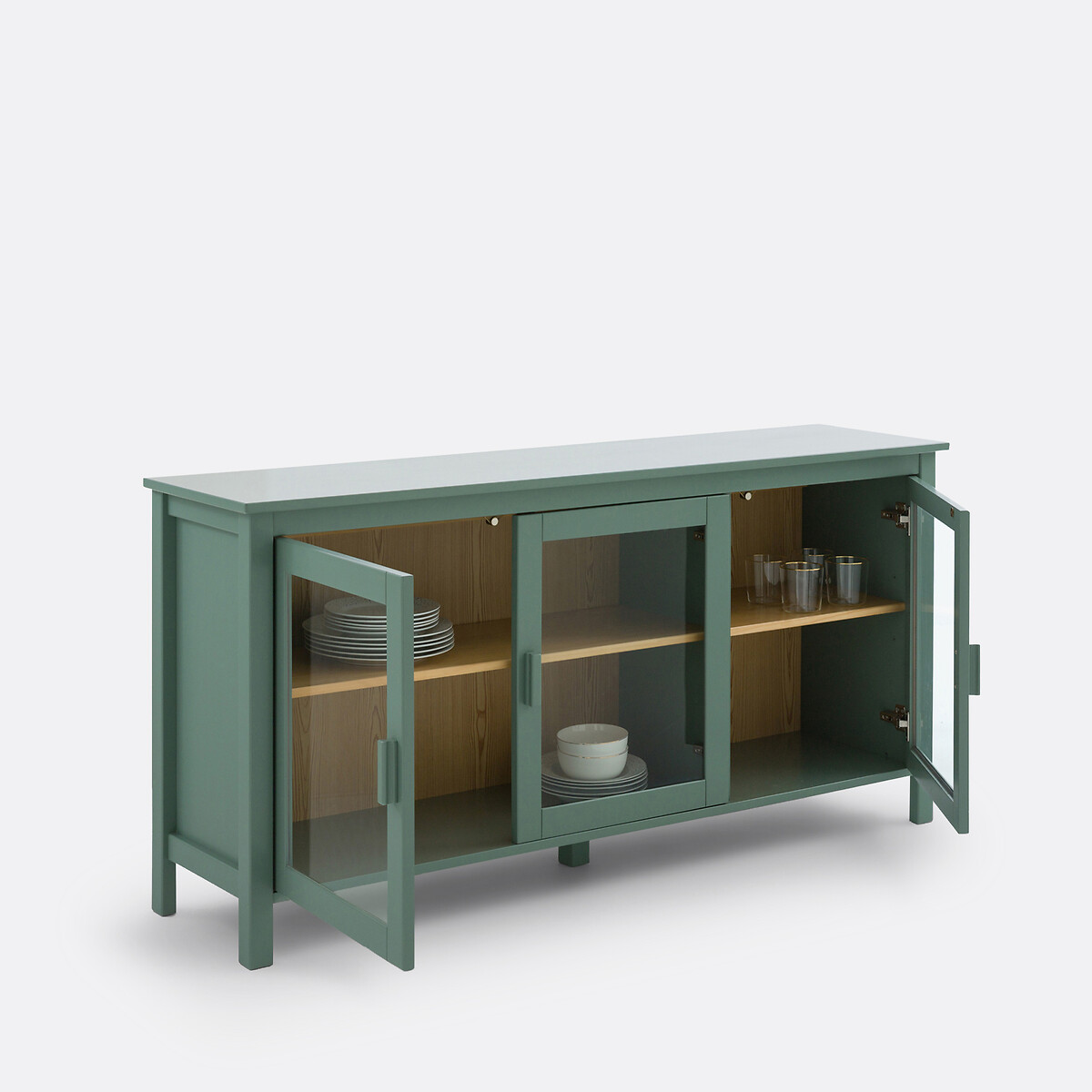 LA REDOUTE INTERIEURS<br>Vitrine de 3 portas em pinho e MDF, 160 cm de comprimento, Alvina