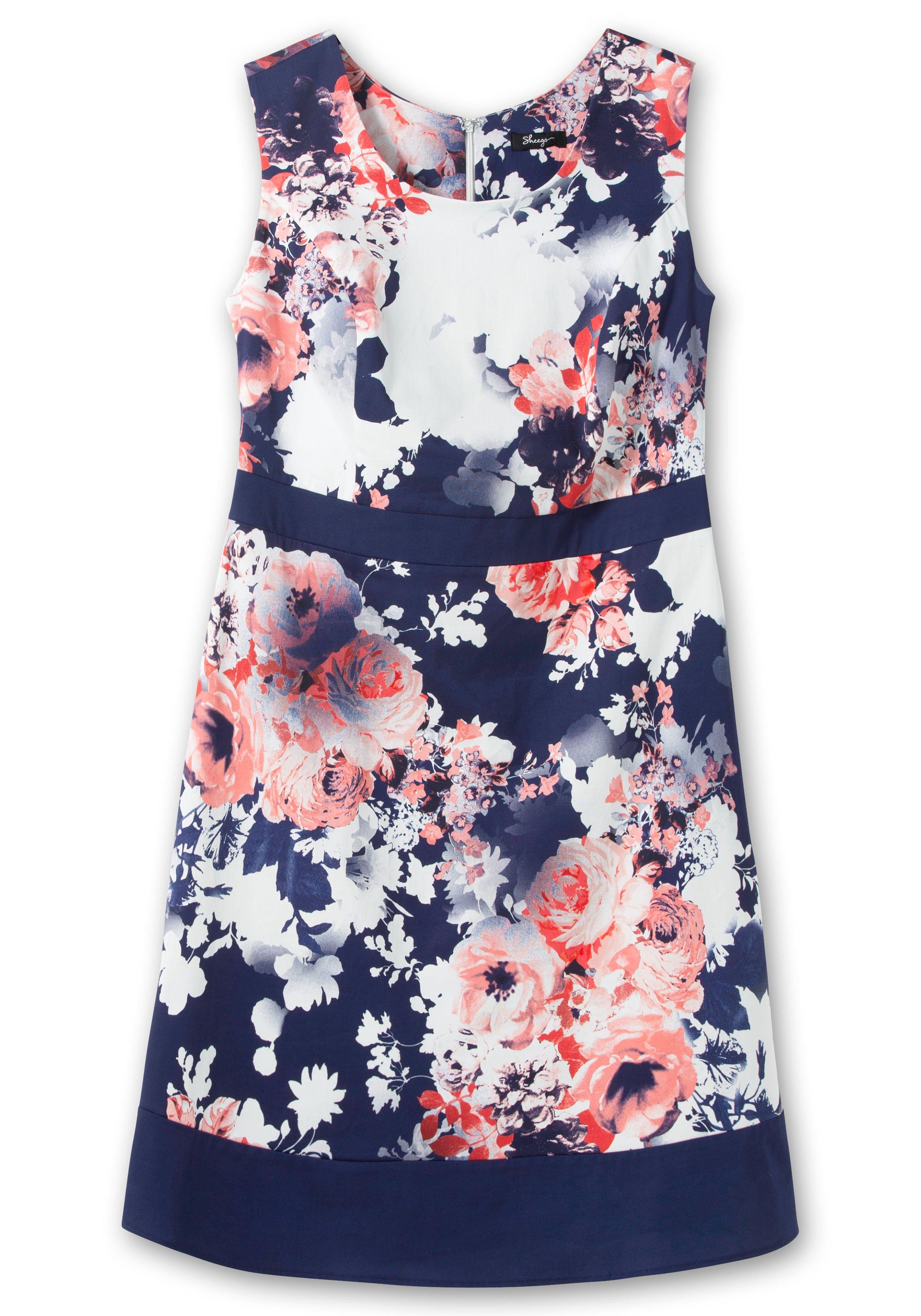 Cocktailkleid in A-Linie mit Blumendruck
