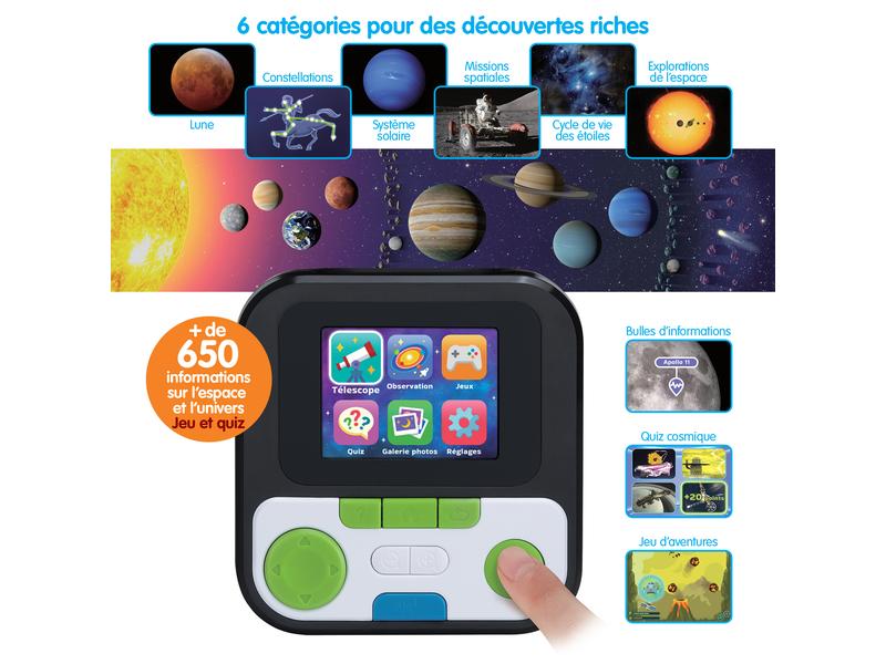 Vtech Genius XL Téléscope Vidéo interactif -FR- Digitales Teleskop auf Stativ inklusive NASA-Inhalten und Sammelkarten