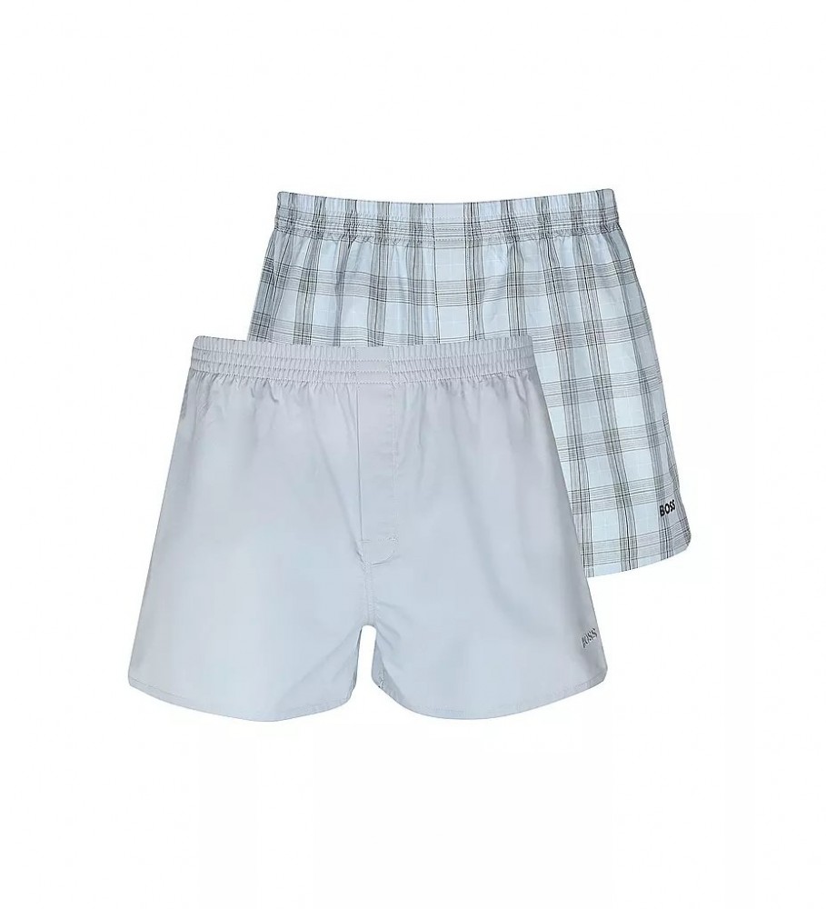 Cuecas Boxer BOSS Pack 2 Woven, Azuis