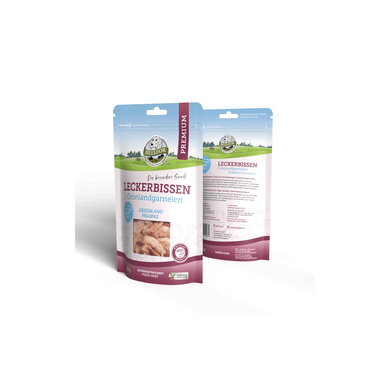 Bellfor Freeze-Snack für Hunde mit Grönlandgarnalen - 50 g