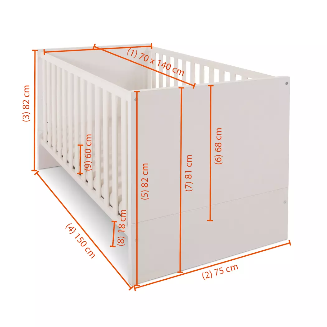 Babybett Billund 70 x 140 cm