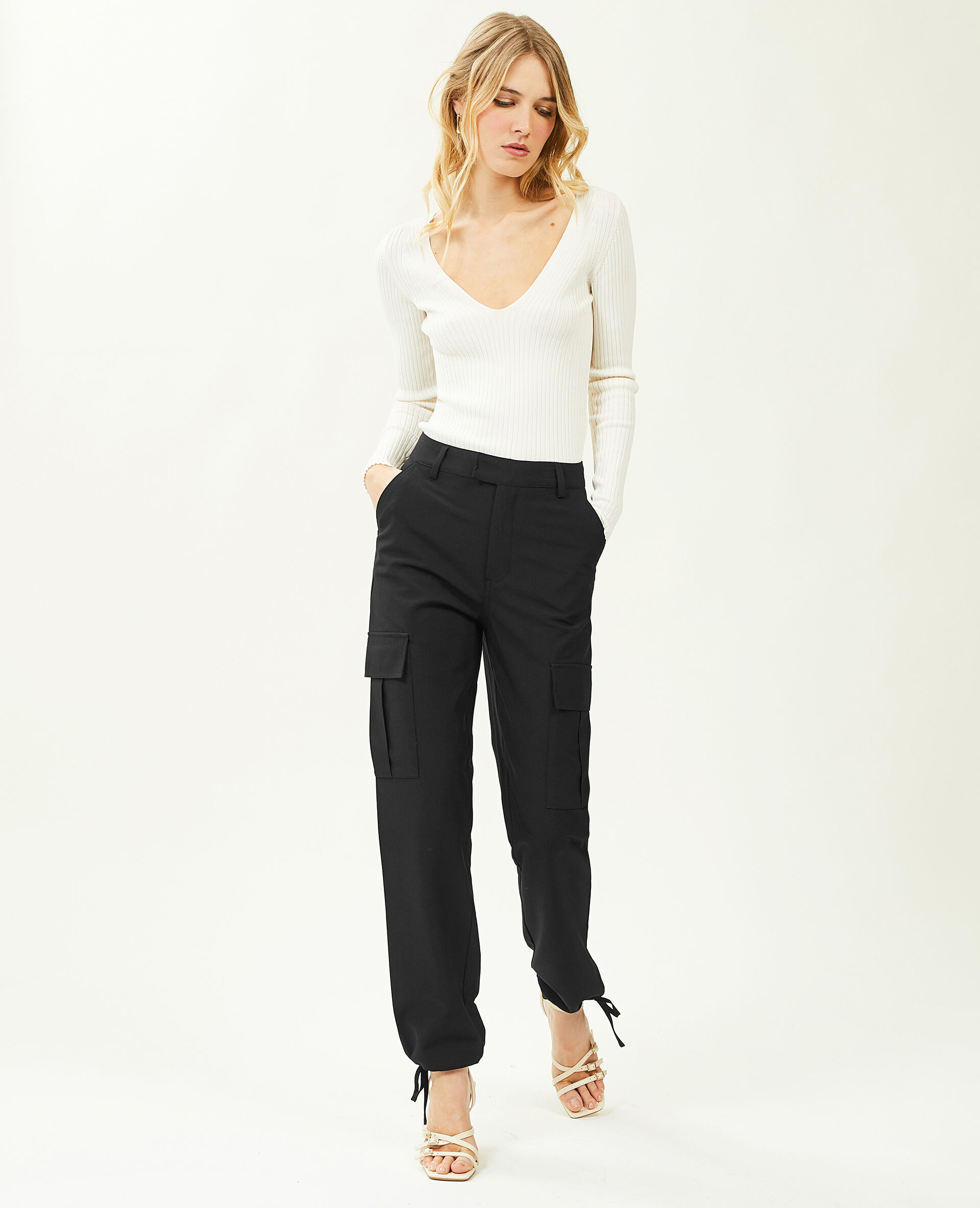 Pantalon cargo bas resserrables - Noir
