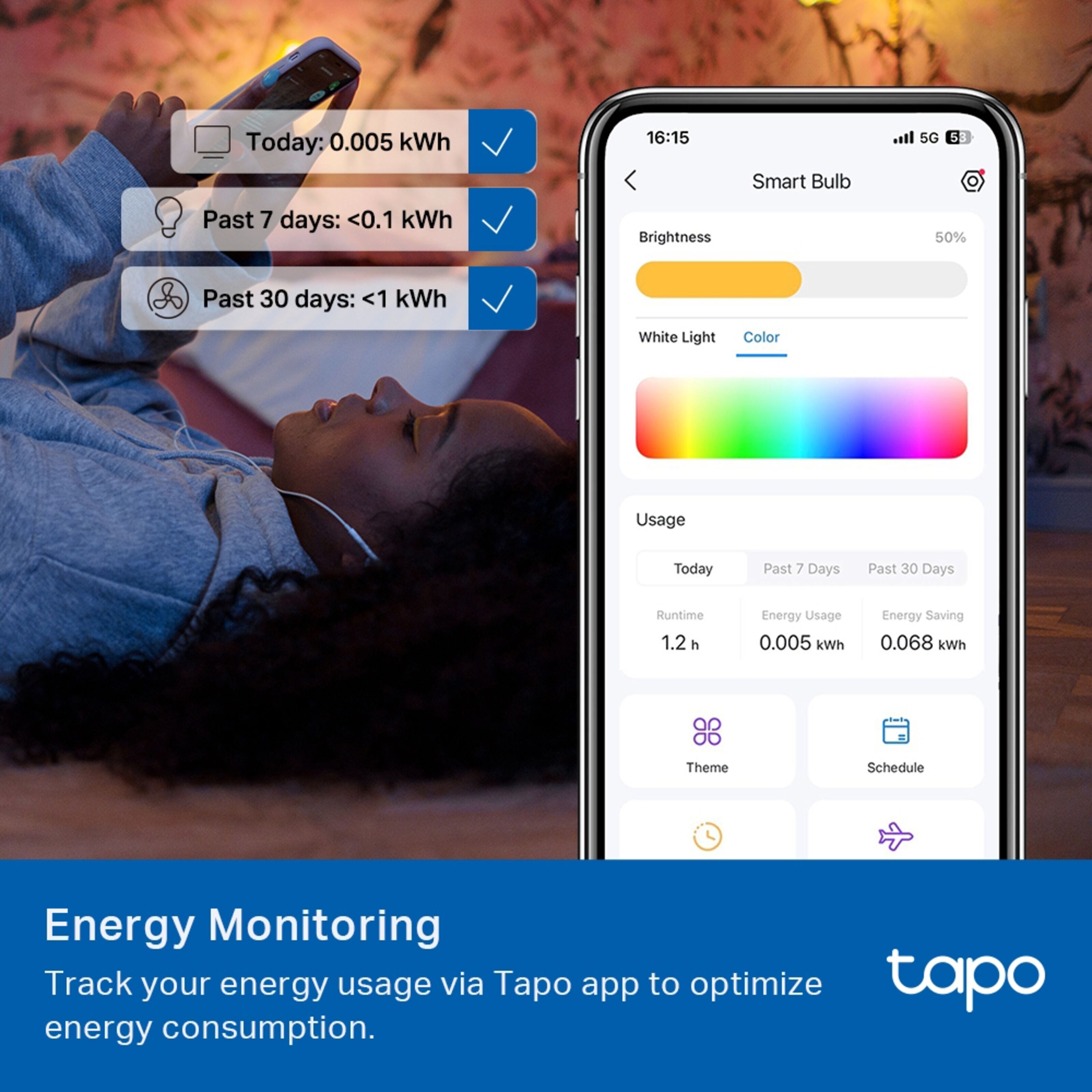 TP-link Tapo Smart RGB LED-pære 1100 lumen E27