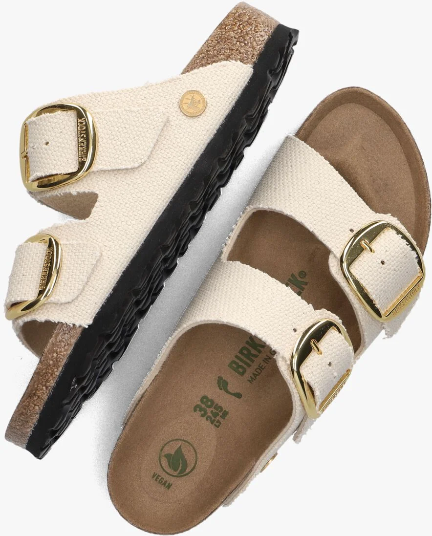 BIRKENSTOCK beige birkenstock slippers arizona big buckle dames