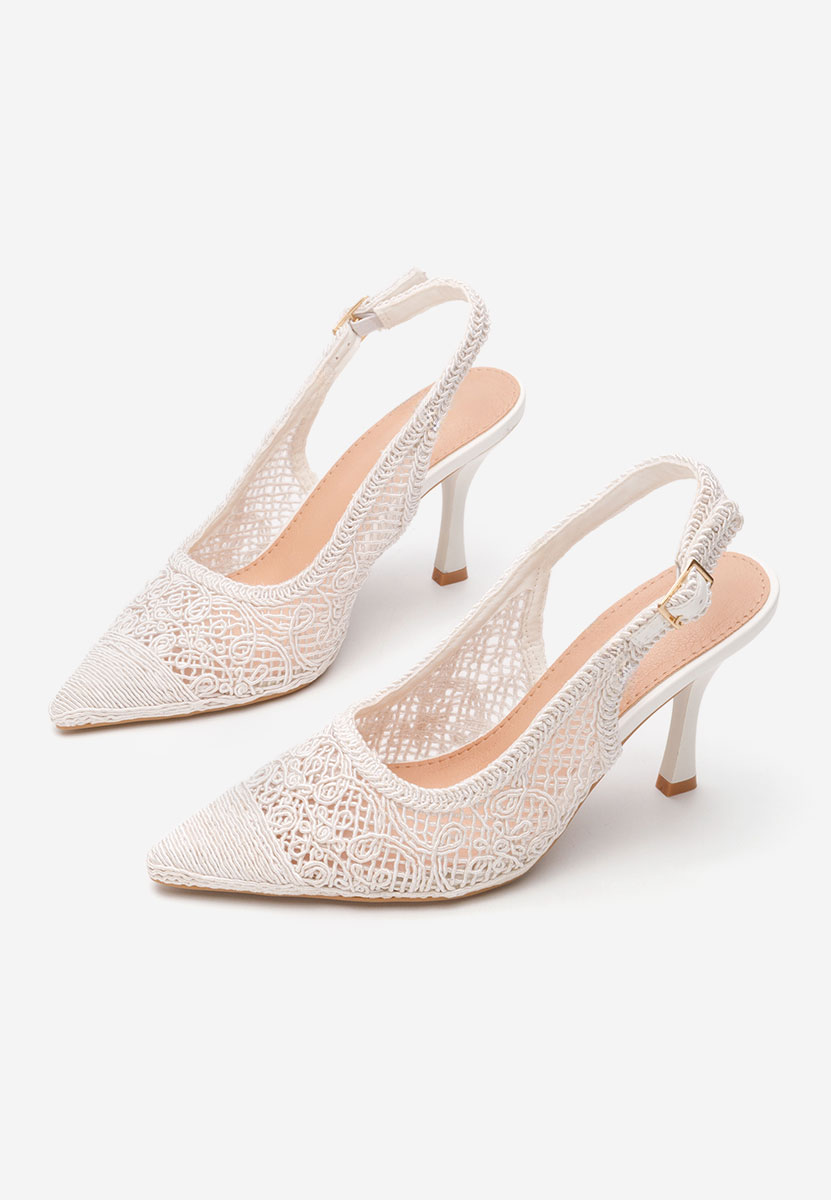 Chaussures à talon fin blancs Donita