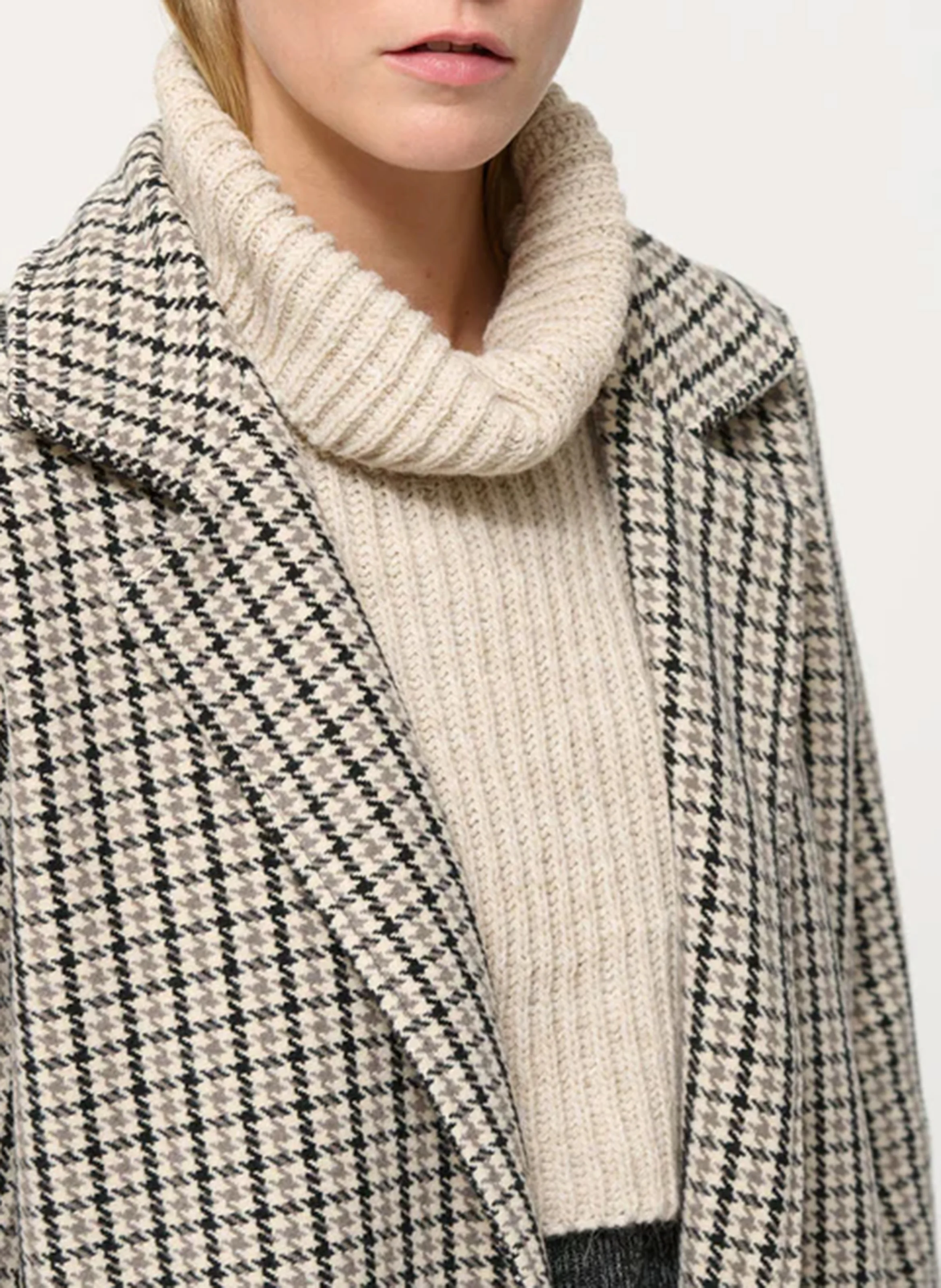 Col amovible en maille | Blanc