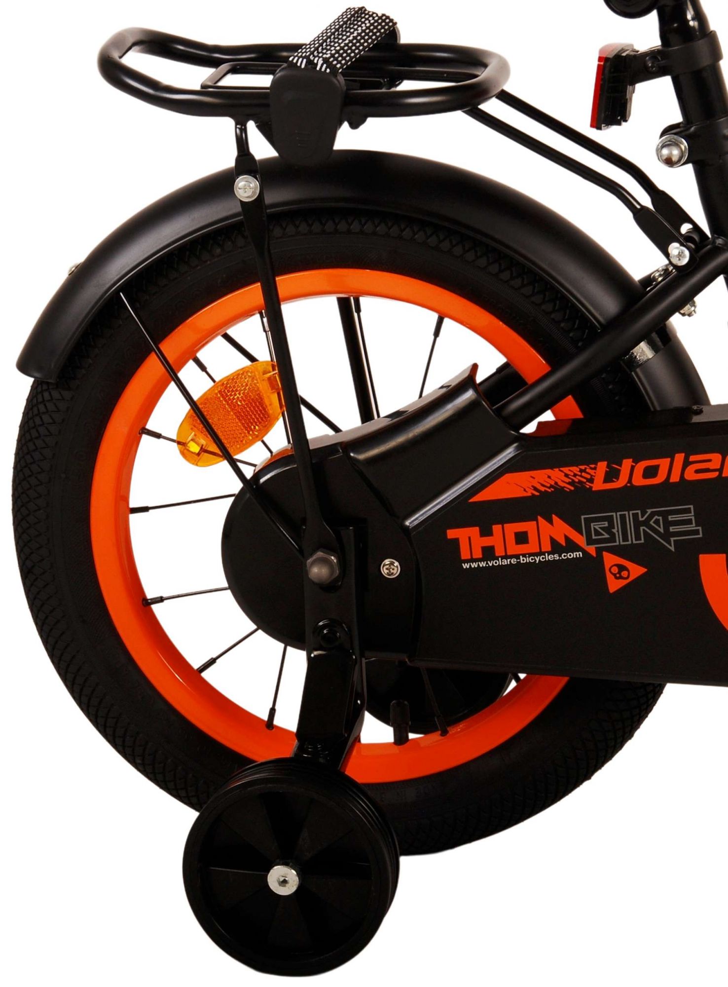 Kinderfahrrad Thombike für Jungen 14 Zoll Kinderrad in Schwarz Orange