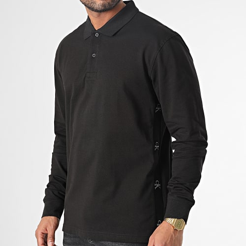 Polo Manches Longues Logo Jacquard 2450 Noir
