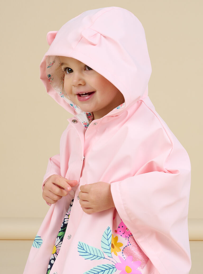 Cape rose poudré bébé fille