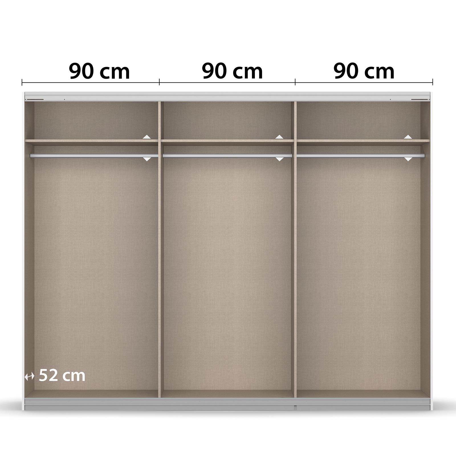 Schwebetürenschrank - grau metallic - 271x210 cm