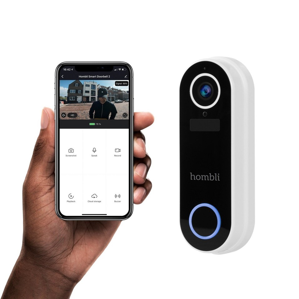 Hombli - Hombli Smart Doorbell Pack + Hombli Smart Pan & Tilt Cam - Hvid BUNDLE