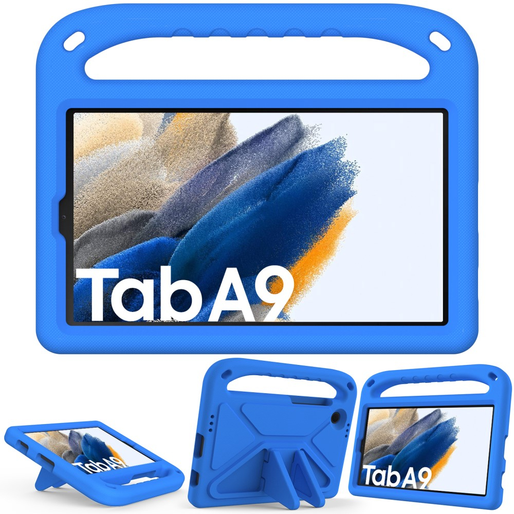 Samsung Galaxy Tab A11 / A9 Stossfeste Kinder Schaumstoff Hülle mit Griff   Kickstand - Blau