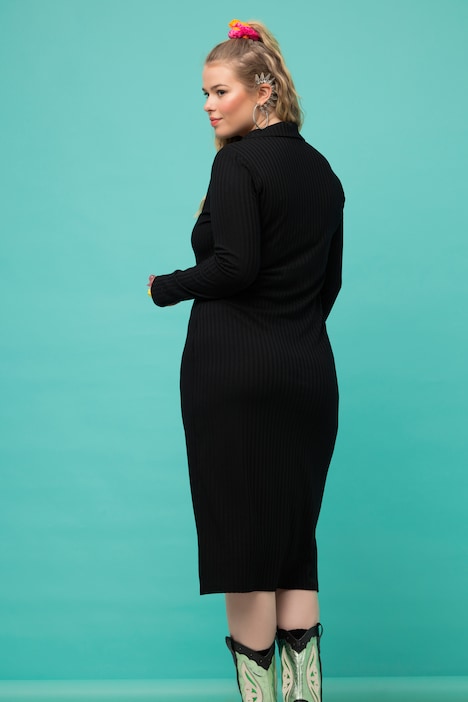 Jersey-Midikleid, Slim Shape, Langarm