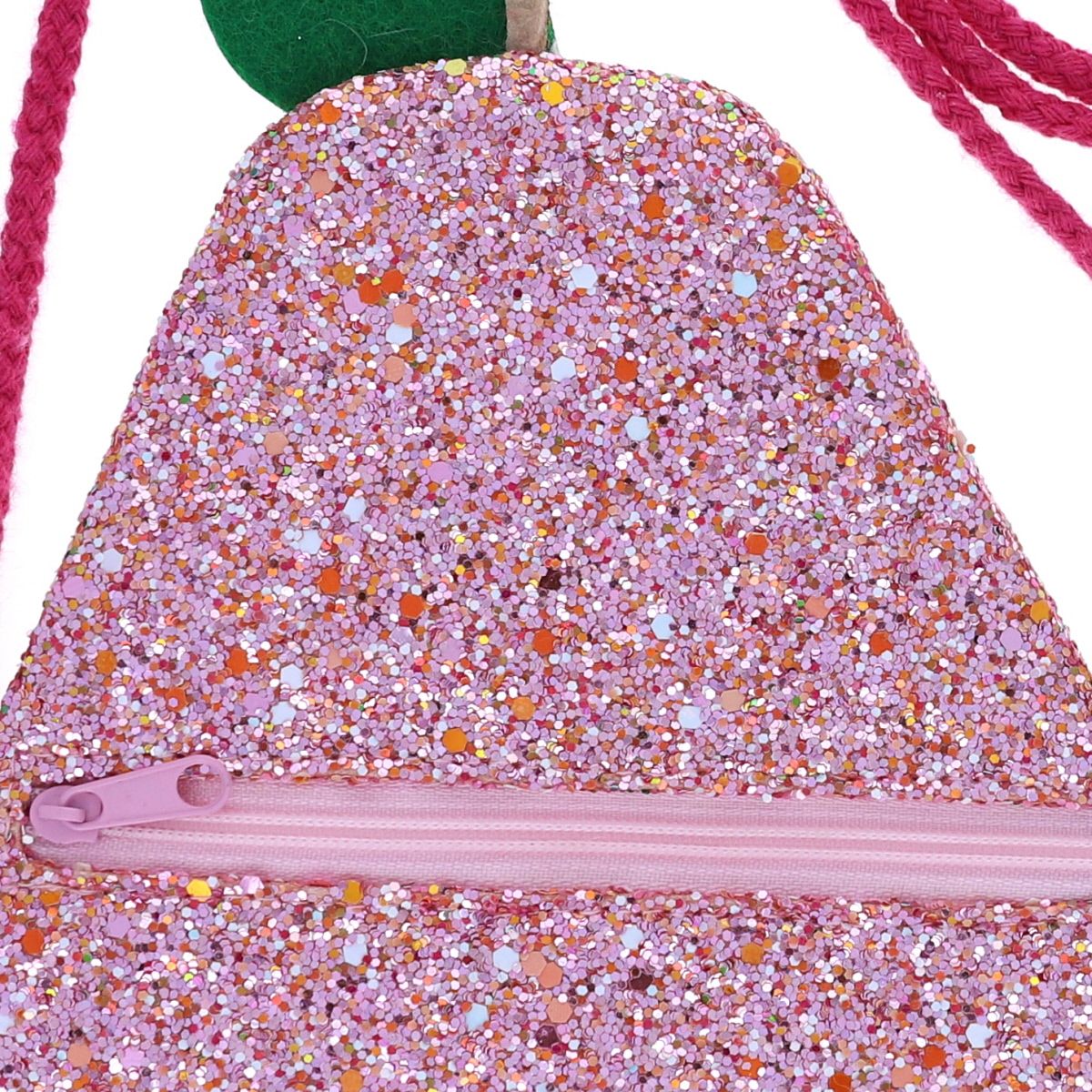 Sac bandoulière poire rose à paillettes - Dans mon jardin Roodoudou
