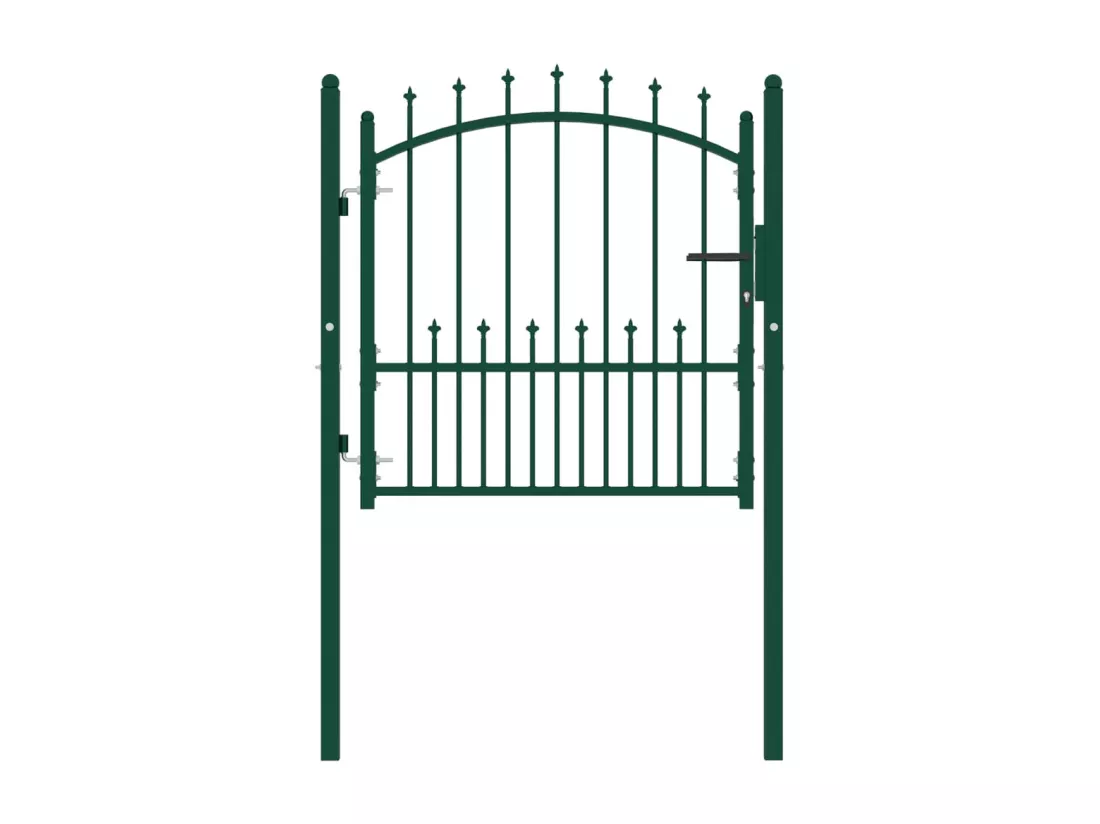 Portail de cl?ture avec pointes Acier 100x100 cm Vert