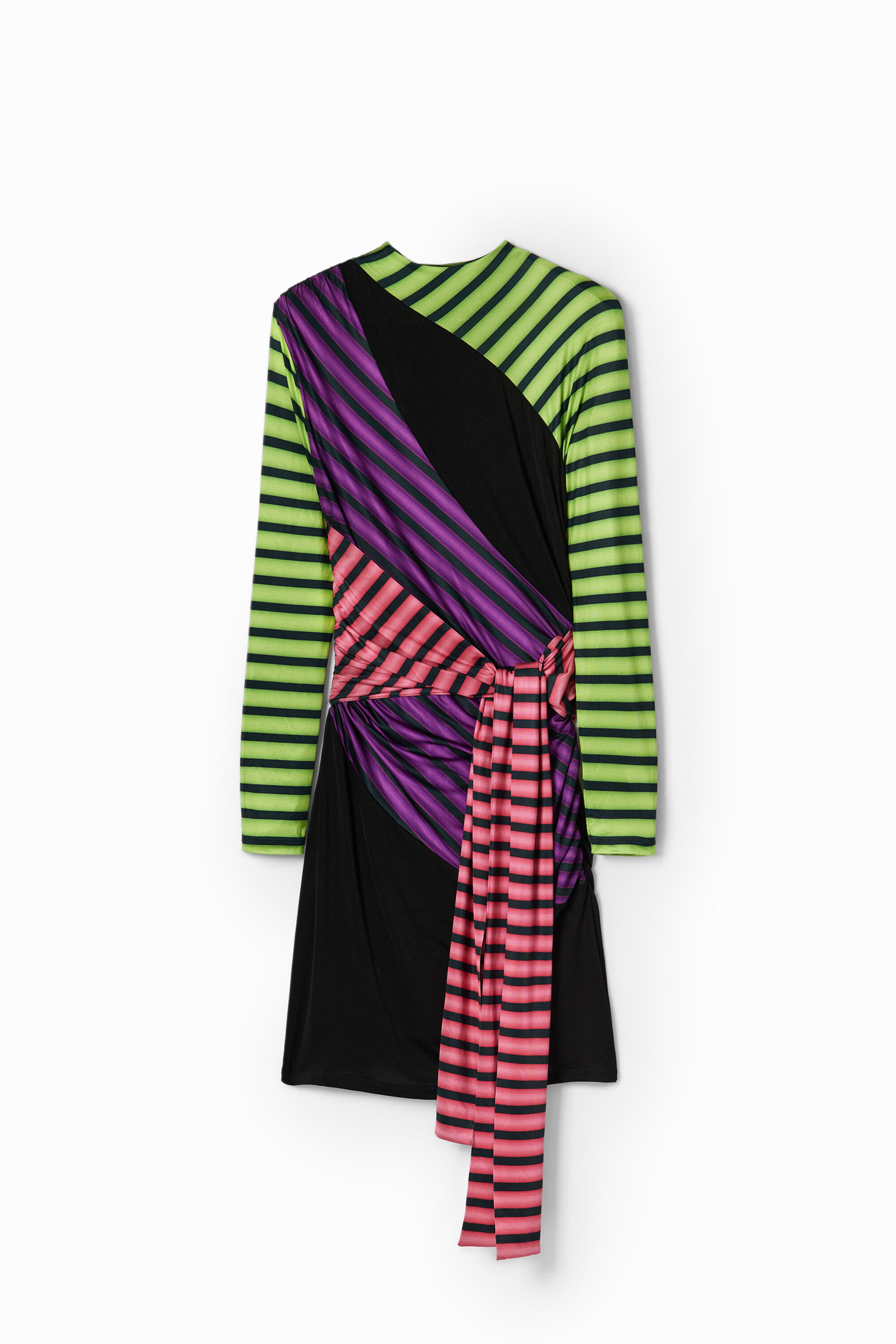 Vestido curto listrado da María Escoté