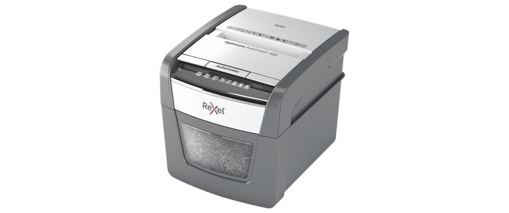 Aktenvernichter Optimum AutoFeed+ 45X P-4, 45 Seiten<br>Automatischer Schredder (auto) für sichere Vernichtung vertraulicher Unterlagen (bis zu 45 Blatt)