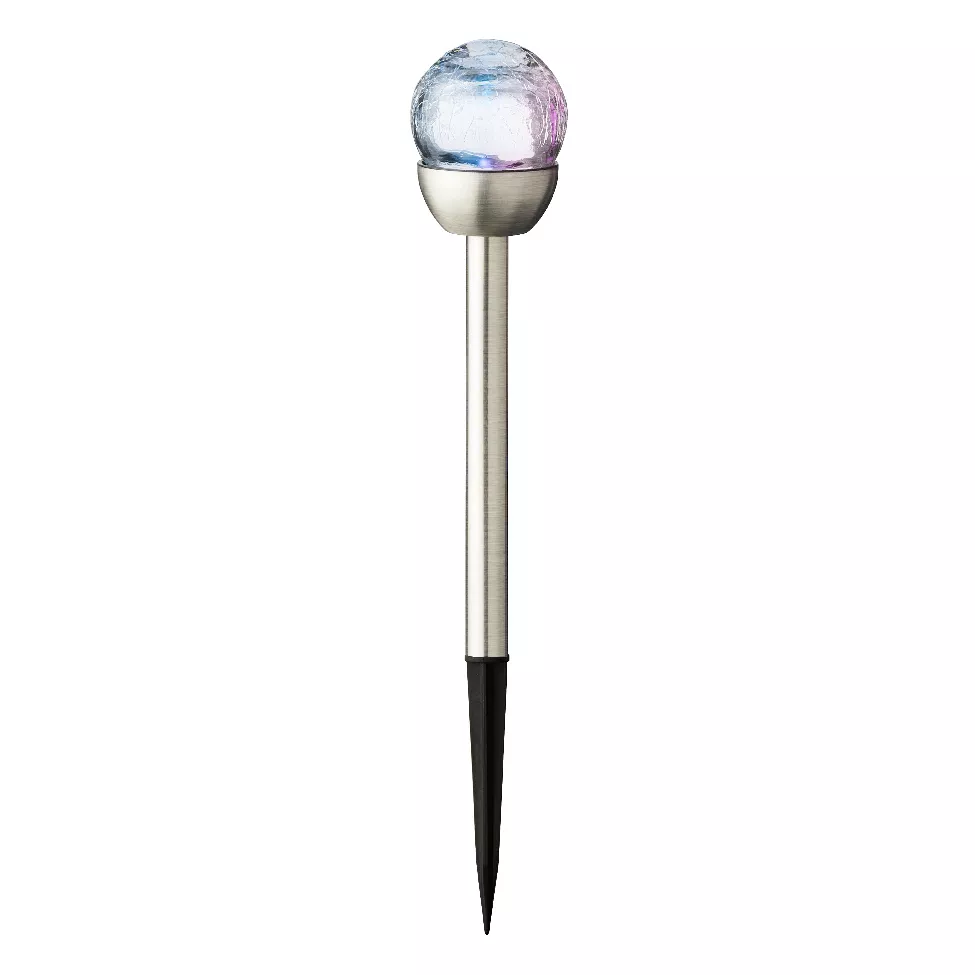 Lot de 6 bornes de jardin solaires (H24,5 cm) Verre craquelé Multicolore