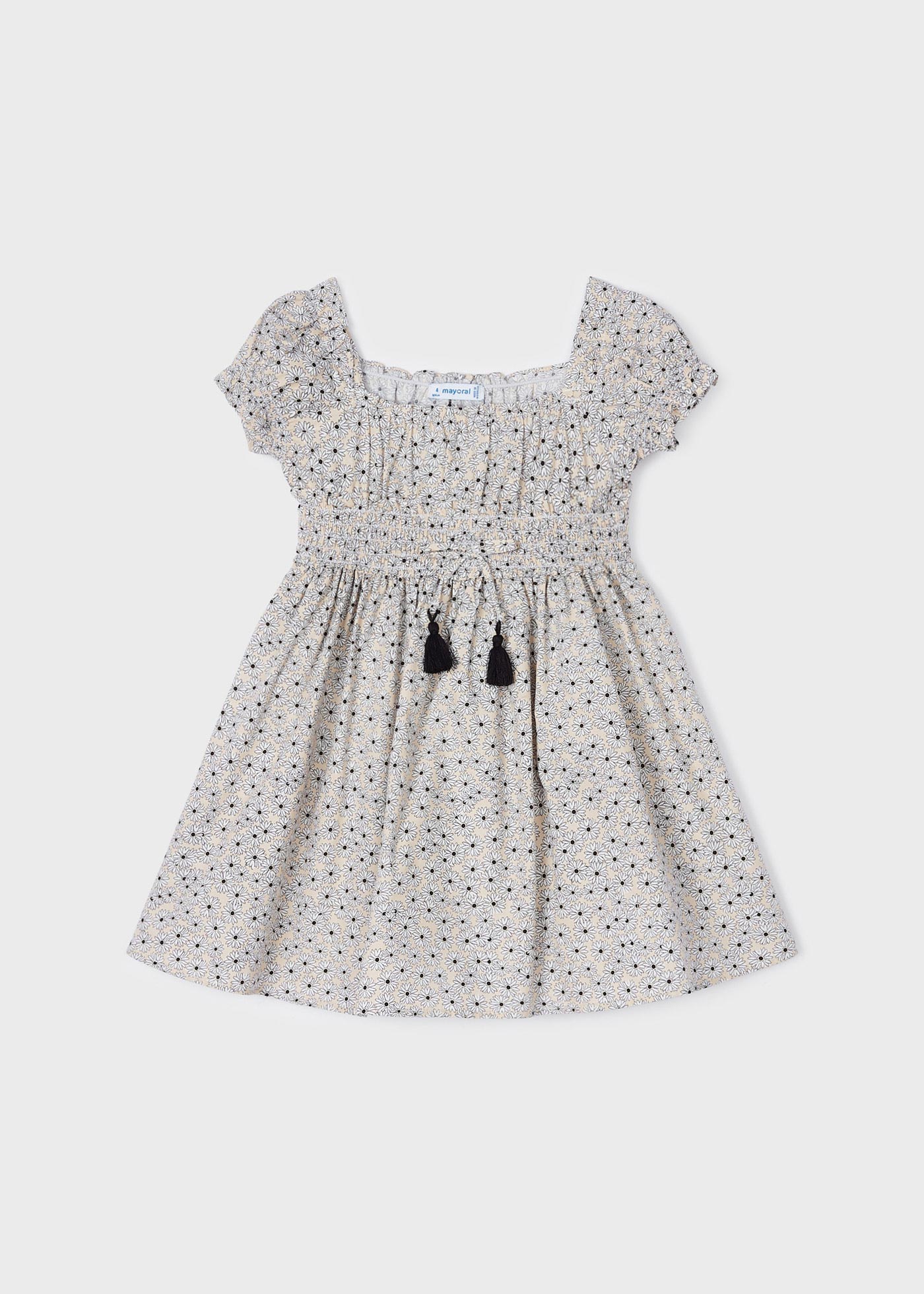 Vestido estampado em algodão sustentável para meninas