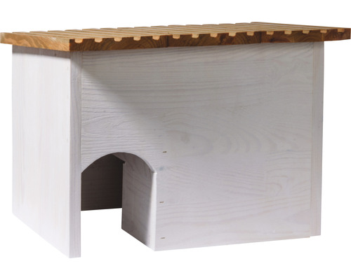 Egelhuis dobar hout 38 x 28 x 28 cm wit met bruin dak