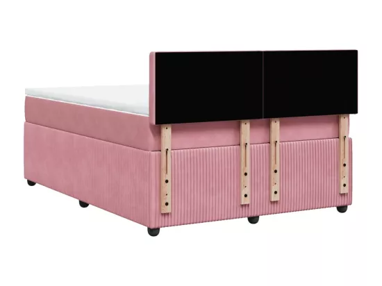 Sommier à lattes de lit avec matelas Rose 160x200 cm Velours