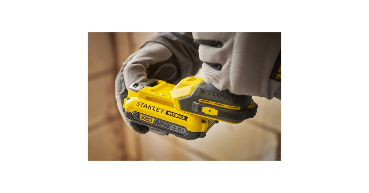 StanleyFatMax V20 18V Schroefklopboormachine klopboorschroevendraaier  (Zwart/geel, 2 accu's en oplader inbegrepen, met koffer)