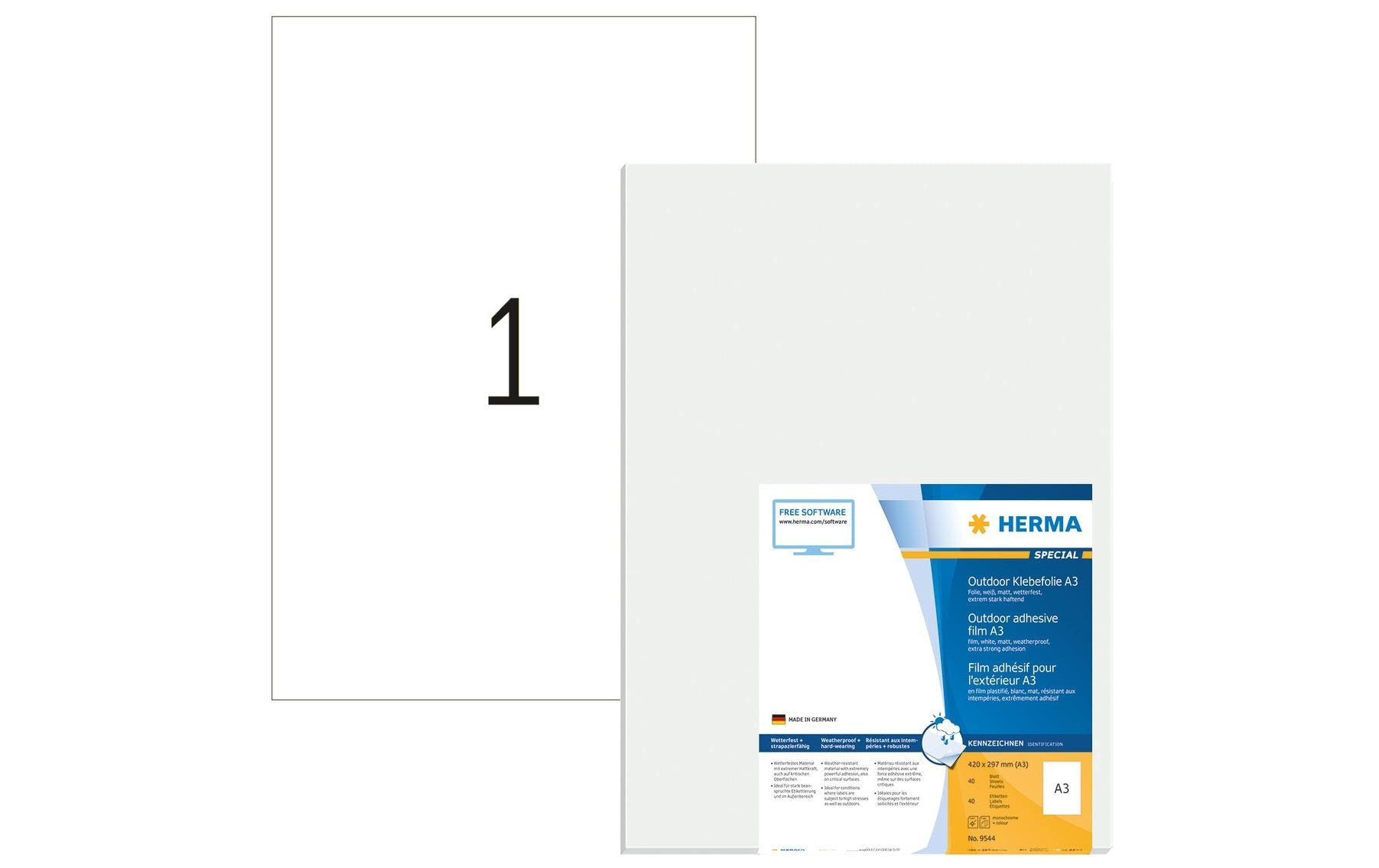 Outdoor-Etiketten 9544 297 x 420 mm, 40 EtikettenWetterfeste Etiketten