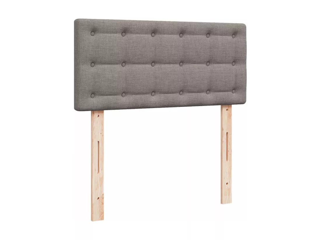 Sommier à lattes de lit avec matelas Taupe 90x190 cm Tissu