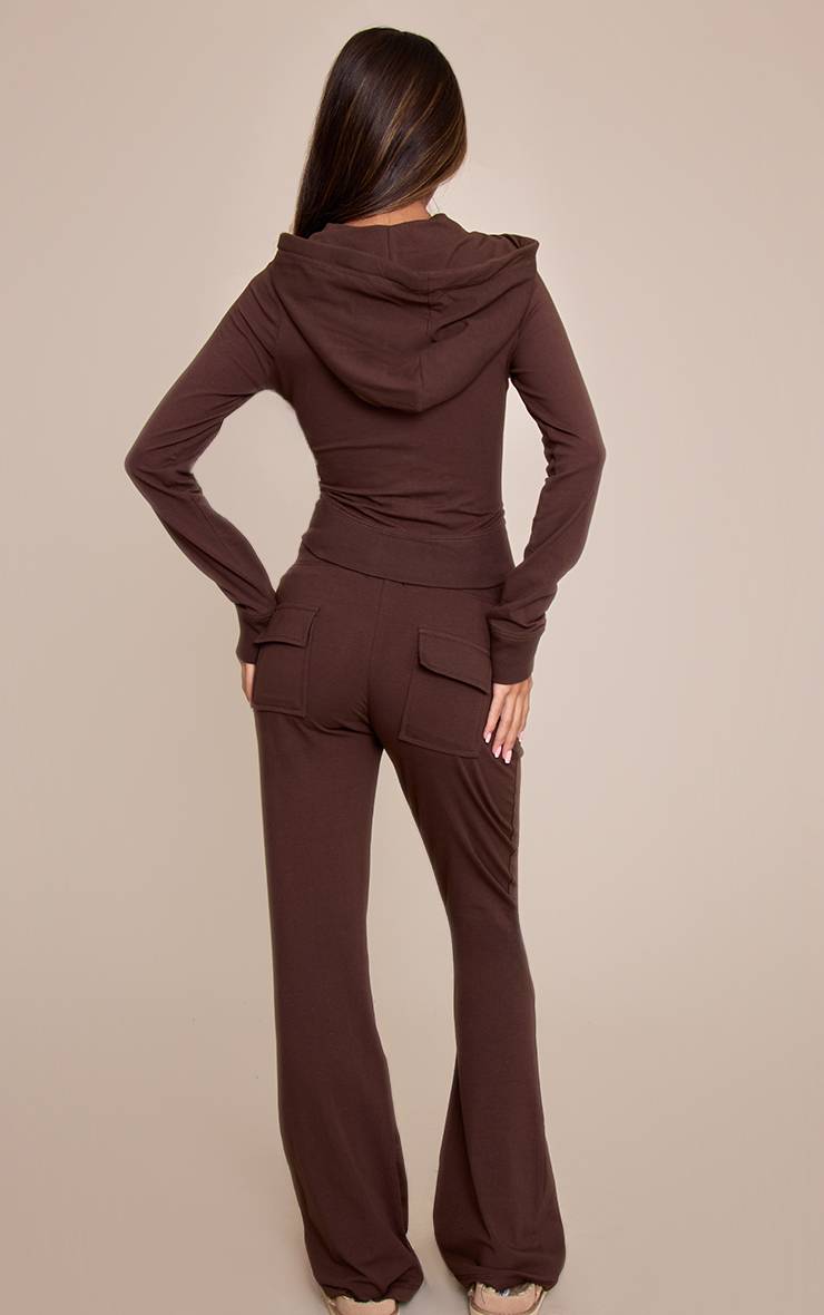 Chocolat Pantalon Évasé Skinny Taille Basse Petite