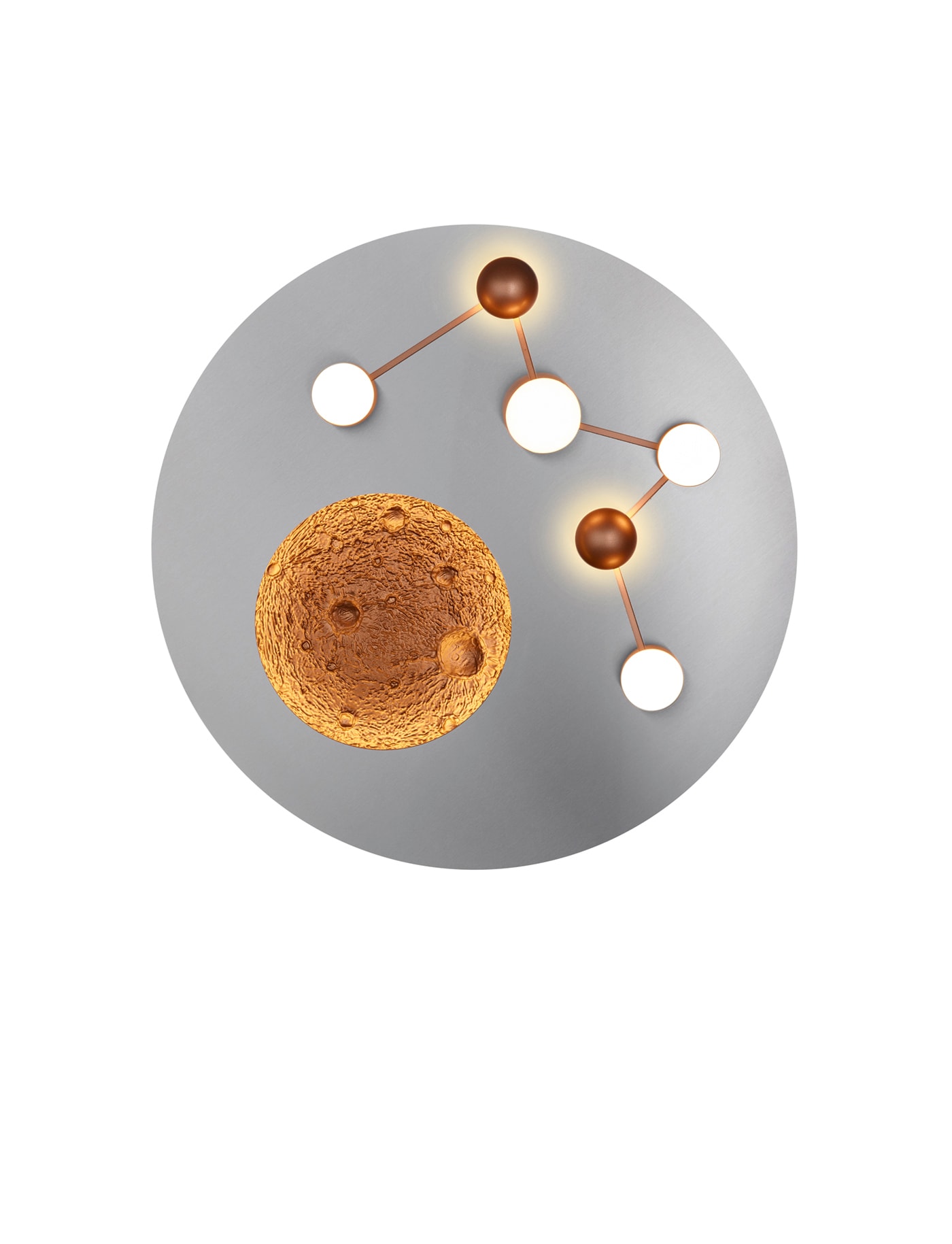 TRIO LED Deckenlampe ZODIAC 50 cm alufarbig
