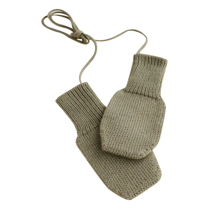 Hvid Moufles Fiza Laine Mérinos | Vert kaki