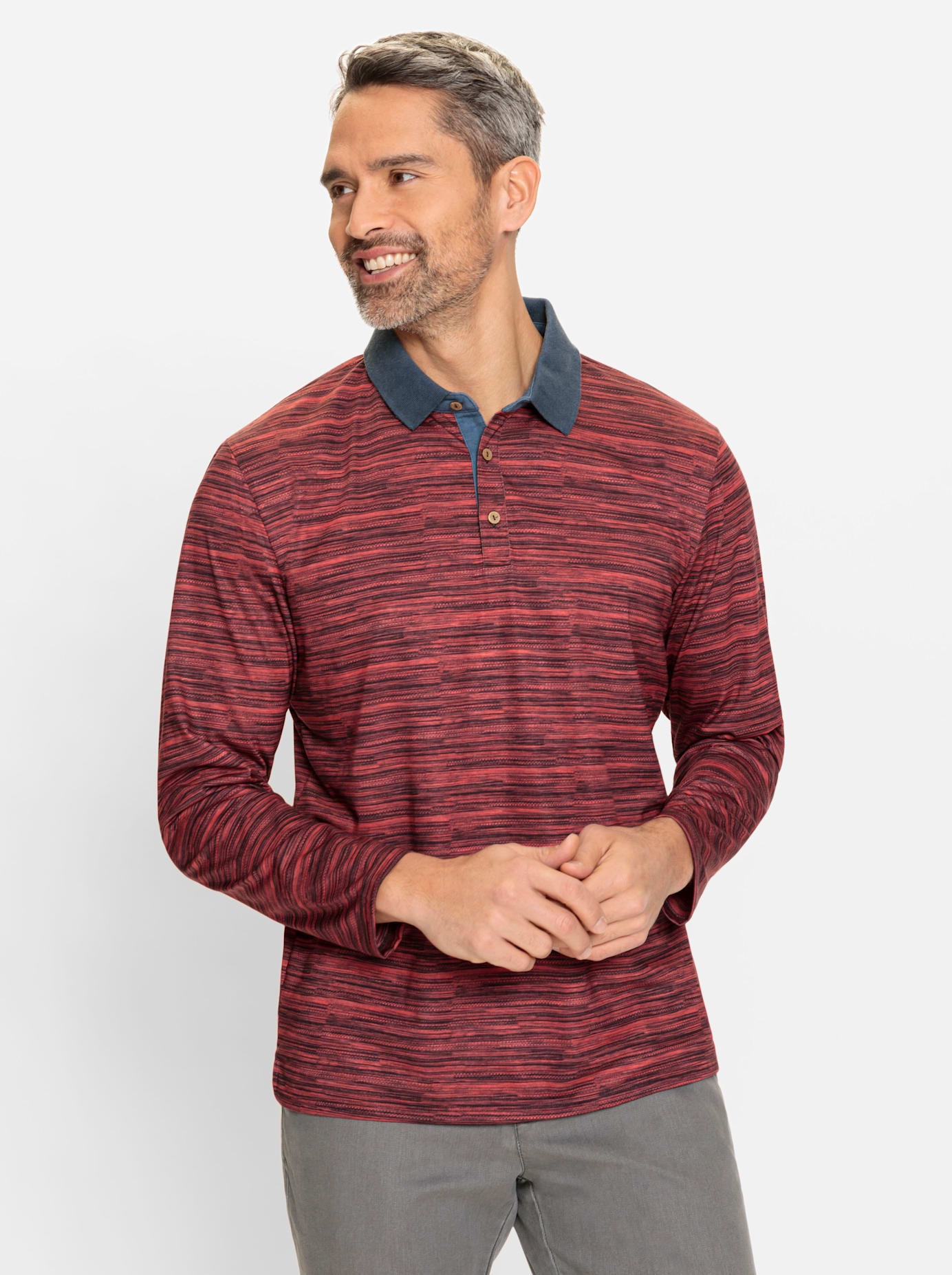 Marco Donati Langarmshirt »Langarm-Poloshirt«, 1 Stk.