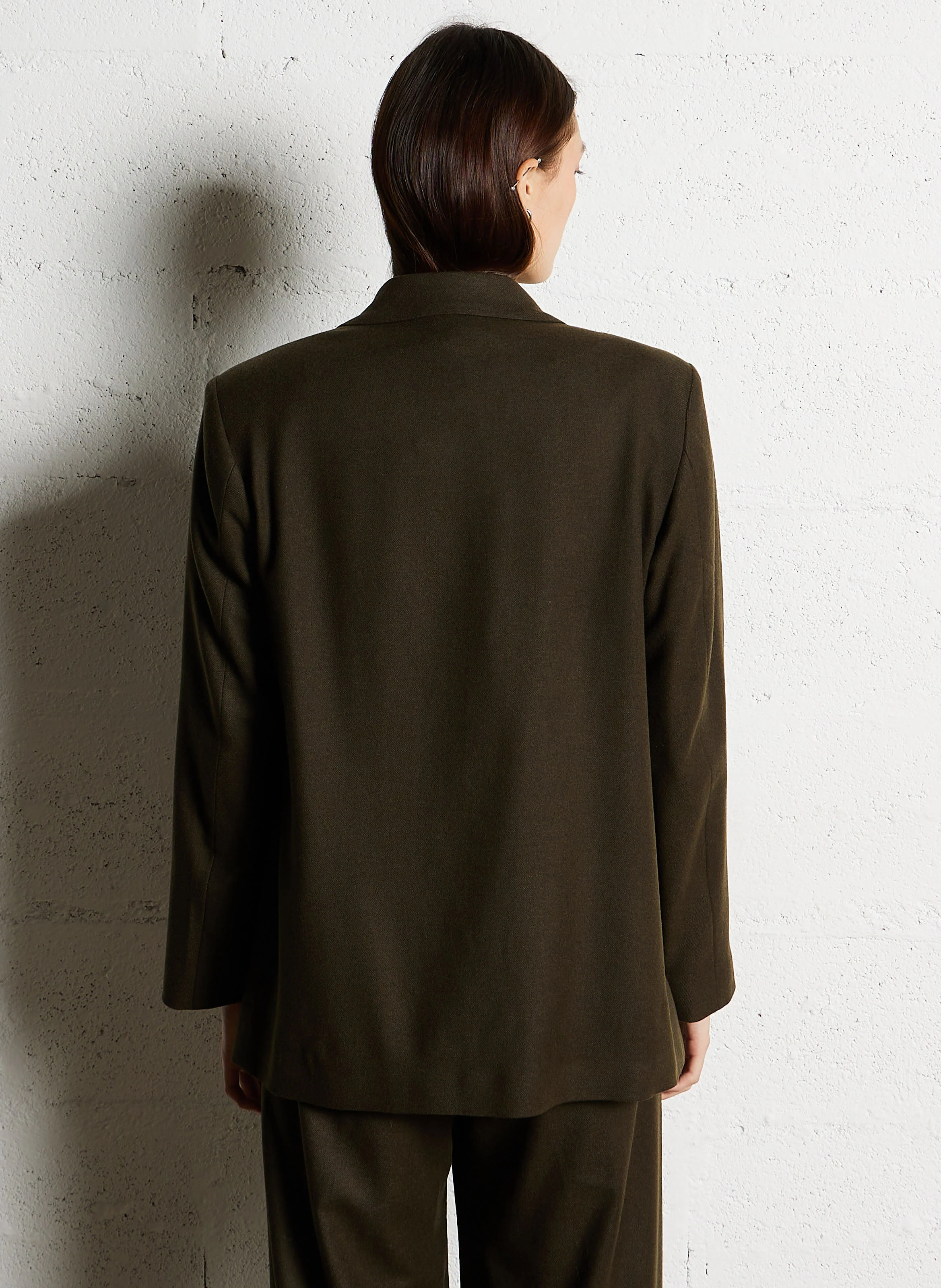 VOUZIETINO - Veste de blazer droite à col tailleur | Kaki