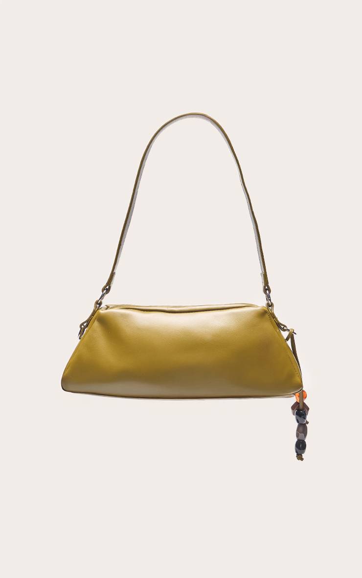 Vert Olive Sac À Bandoulière En Synthétique Avec Ornement De Pierres
