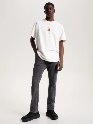 Camiseta Relaxada com Estampa de Bandeira de Fogo