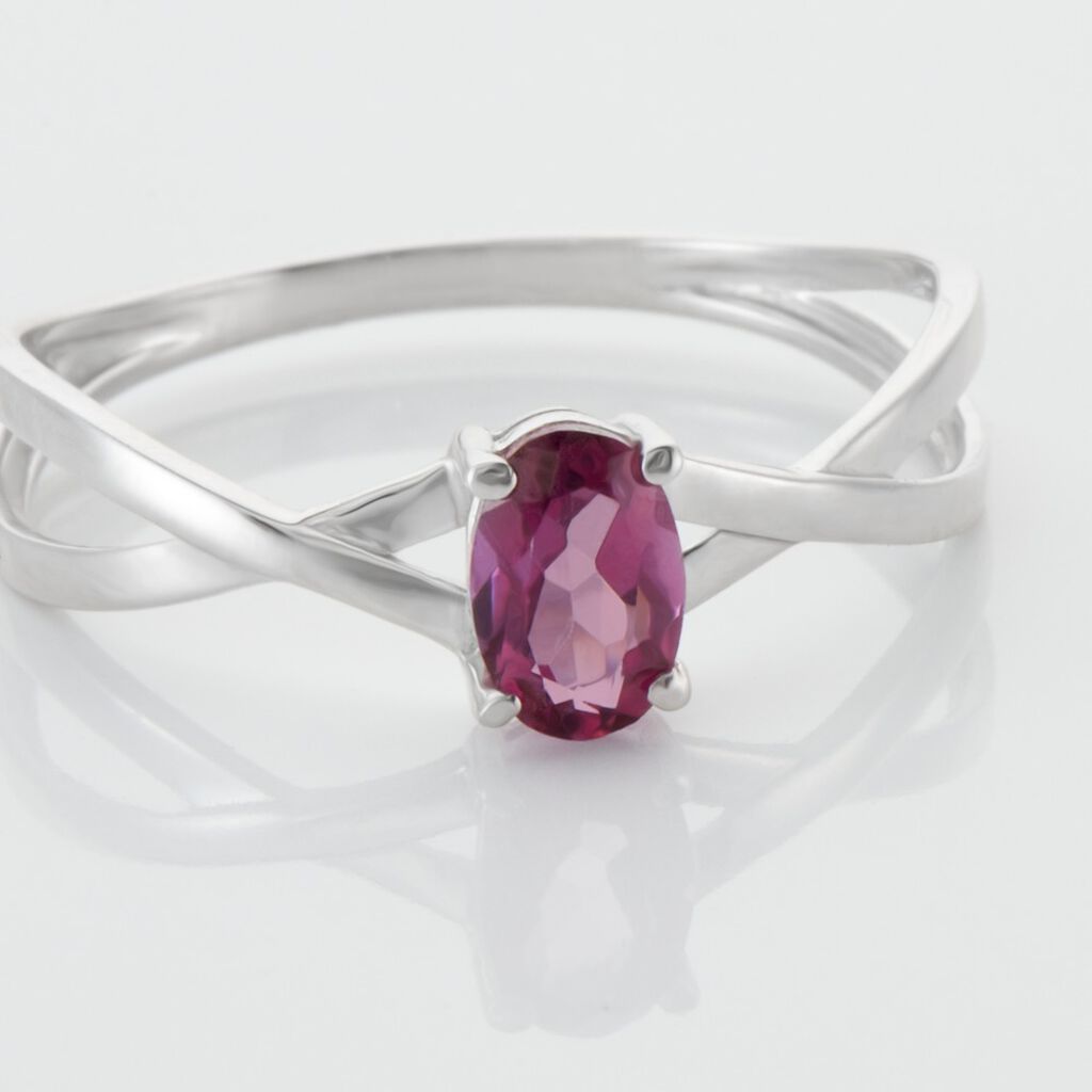 Bague Mykola Or Blanc Topaze Rose
