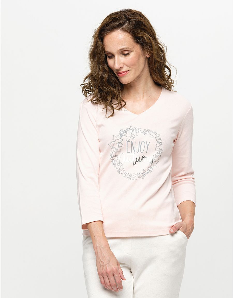 T-shirt coton modal rose