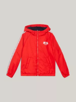 Jaqueta corta-vento com capuz e logo Varsity Heritage