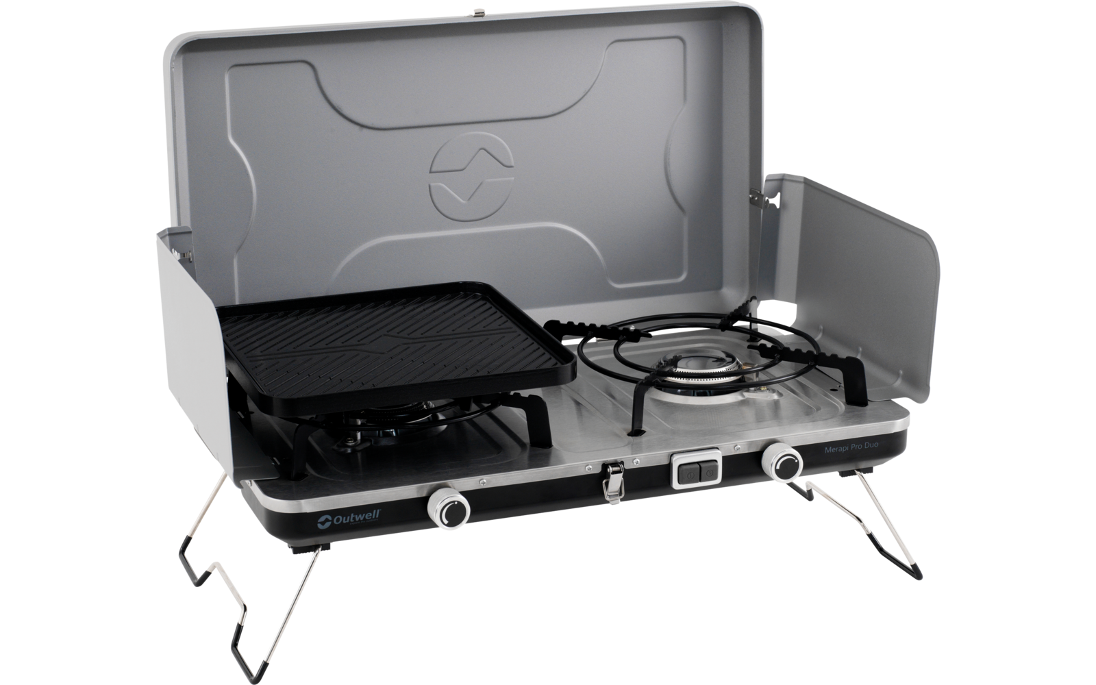 Outwell Kartuschen Gaskocher Merapi Pro Duo Deluxe mit 2 Kochstellen / 6000 W
