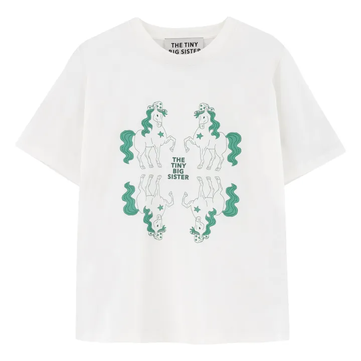 The Tiny Big Sister T-Shirt Mirror Horses | Blanc