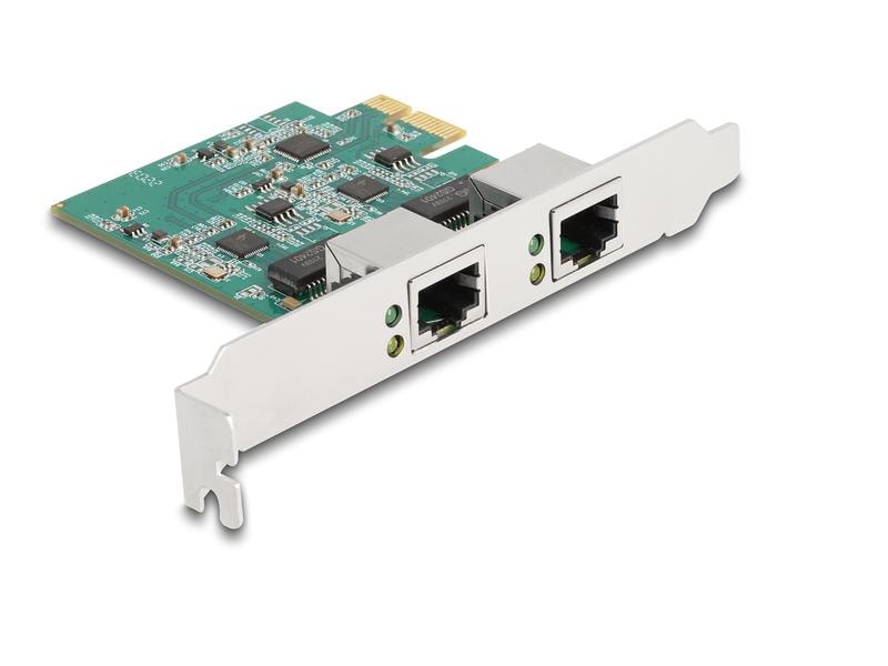Delock Netzwerkkarte 2x RJ45 2.5 Gbps PCI-Express x1 Delock PCI Express x1 Karte zu 2 x RJ45 2.5 Gigabit LAN RTL8125