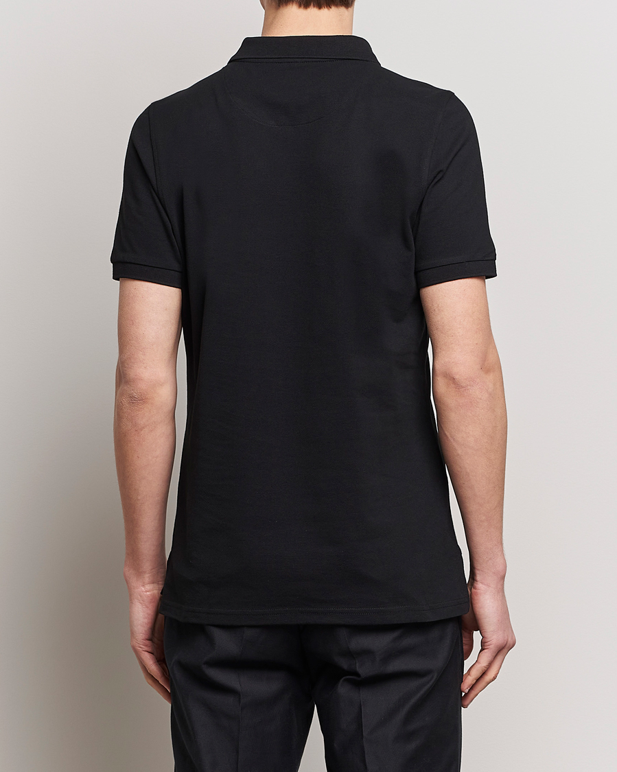 Stenströms Organic Cotton Piquet Polo Shirt Black