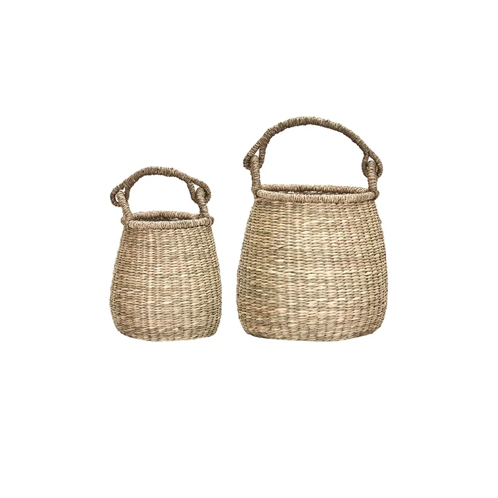 House Doctor - Cesta Aufbewahrungskorb M, Seegras natur (2er-Set)